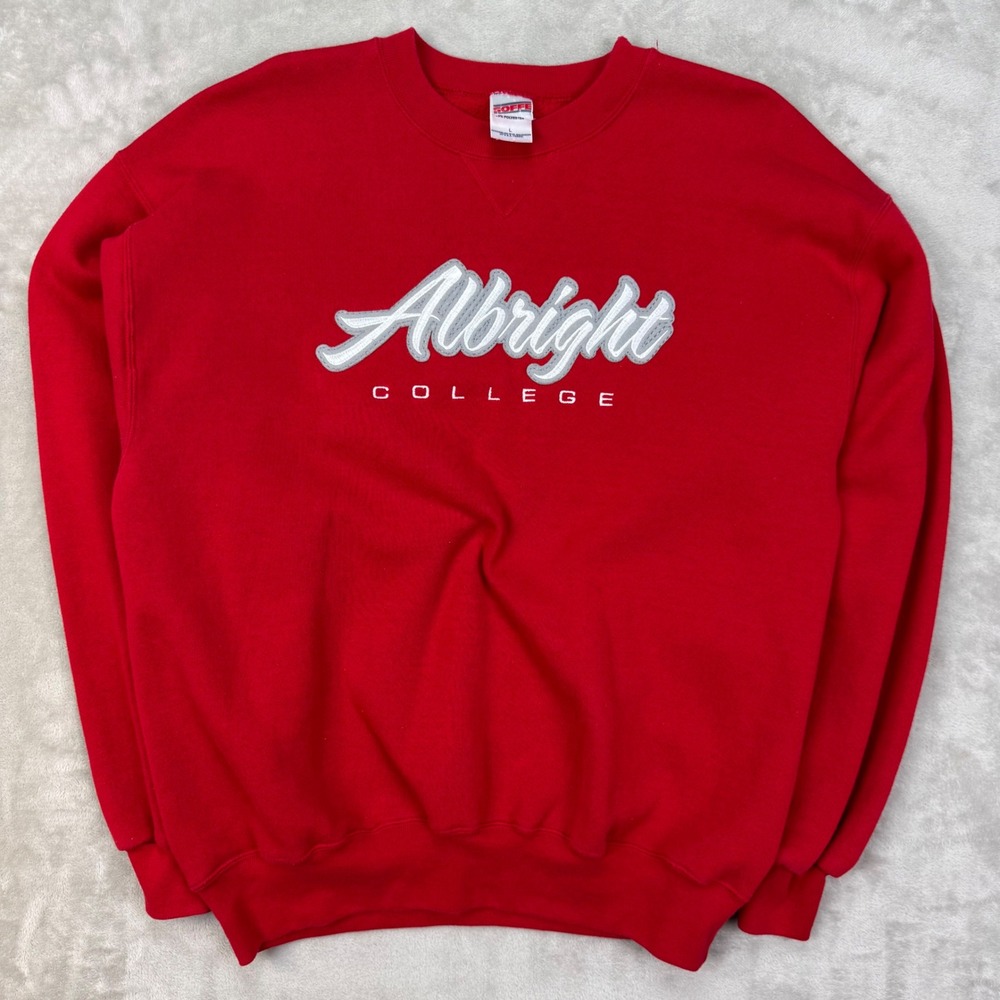 Soffe Albright College Sweatshirt Mens L Red Regular Collegiate Vintage 90s